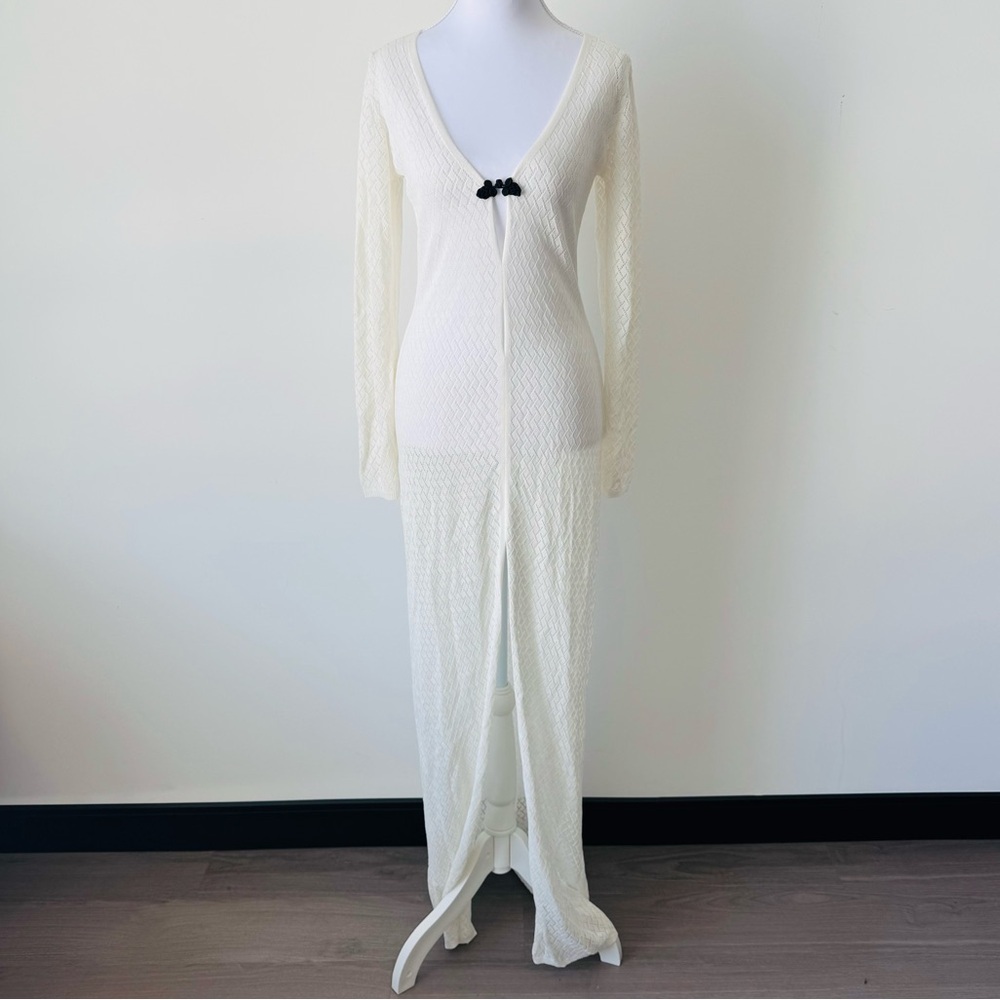 White Cover Up Long Sleeve Dress 🤍